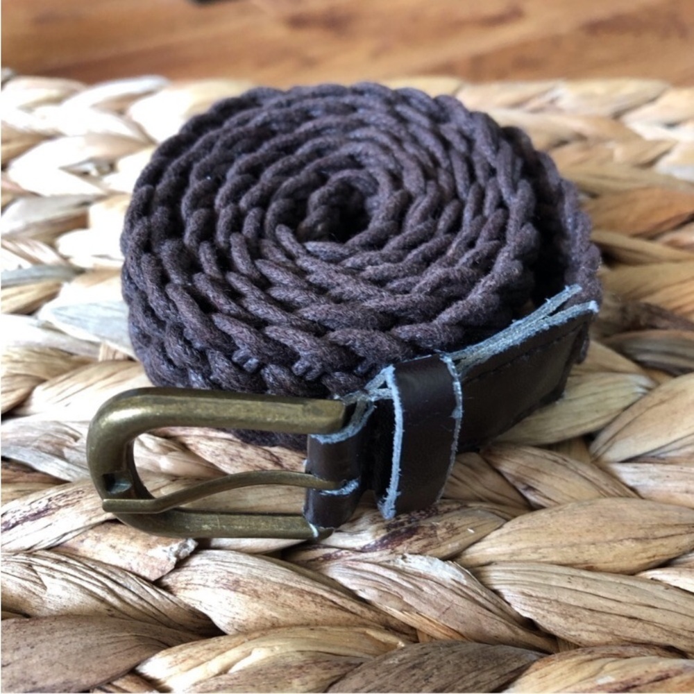 Brown nylon breaded belt